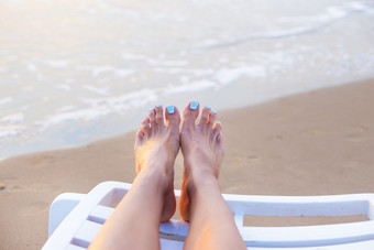 脚女孩躺椅会议sunrise-sun海海滩脚女孩躺椅会议sunrise-sun海