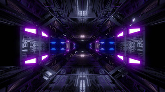 未来主义的科幻小说隧道走廊插图背景现代未来空间飞艇隧道渲染壁纸未来主义的科幻小说隧道走廊插图背景壁纸