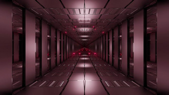 红色的隧道走廊呈现插图背景壁纸illutration科幻隧道背景红色的隧道走廊呈现插图背景壁纸