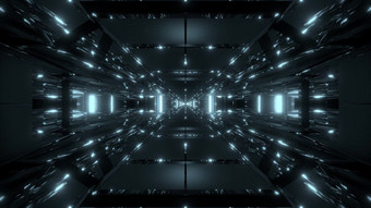 黑暗空间科幻隧道走廊与futuritic反射呈现壁纸背景现代未来空间船隧道插图黑暗空间科幻隧道走廊与futuritic反射呈现壁纸背景