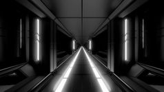 清洁未来主义的科幻空间机库隧道走廊与热发光的金属插图背景壁纸设计时尚的科幻艺术房间呈现与发光的灯清洁未来主义的科幻空间机库隧道走廊与热发光的金属插图背景壁纸设计
