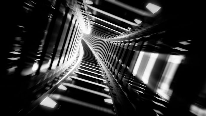 abwtract发光的未来主义的科幻地铁隧道走廊呈现壁纸背景设计现代摘要科幻艺术与发光的灯插图abwtract发光的未来主义的科幻地铁隧道走廊呈现壁纸背景设计