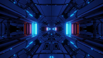未来主义的科幻空间机库隧道走廊与不错的reflctions呈现插图背景壁纸未来科幻科幻小说房间视觉设计未来主义的科幻空间机库隧道走廊与不错的reflctions呈现插图背景壁纸