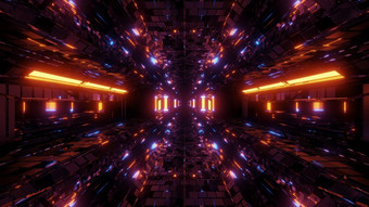 发光的refleective未来主义的科幻空间机库隧道走廊插图背景壁纸未来空间船隧道呈现设计发光的refleective未来主义的科幻空间机库隧道走廊插图背景壁纸