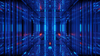 插图背景壁纸蓝色的未来主义的科幻隧道走廊与很酷的闪亮的反射美丽的蓝色的科学小说隧道通道呈现设计与发光的霓虹灯灯插图背景壁纸蓝色的未来主义的科幻隧道走廊与很酷的闪亮的反射