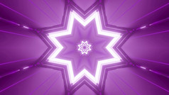 明亮的插图对称的隧道明星形状发光的与紫色的霓虹灯光插图紫色的开始隧道