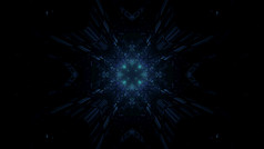 摘要插图对称的有创意的蓝色的点缀发光的昏暗的黑暗插图森林蓝色的灯