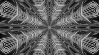 动态插图呃视觉未来主义的背景与运动效果通过灰色的隧道与对称的几何形状和霓虹灯灯反映了金属墙照亮sci隧道呃插图