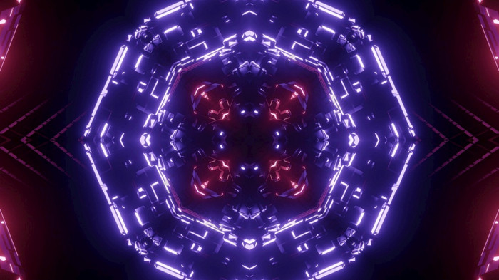呃插图水晶形状的隧道与摘要点缀发光的与紫罗兰色的霓虹灯光插图呃水晶点缀
