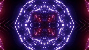 呃插图水晶形状的隧道与摘要点缀发光的与紫罗兰色的霓虹灯光插图呃水晶点缀
