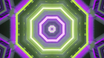 摘要<strong>几何背景</strong>呃插图未来主义的风格体系结构设计sci宇宙飞船走廊与闪闪发光的<strong>绿色</strong>和紫色的霓虹灯照明形状八角型钢发光的几何设计sci隧道呃插图
