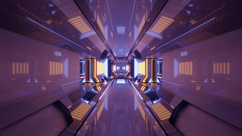插图长直隧道与反射灯呃sci背景插图与反射灯呃隧道
