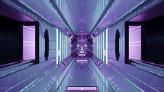 sci插图呃的角度来看视图几何隧道与未来主义的设计反射插图呃照亮未来主义的走廊