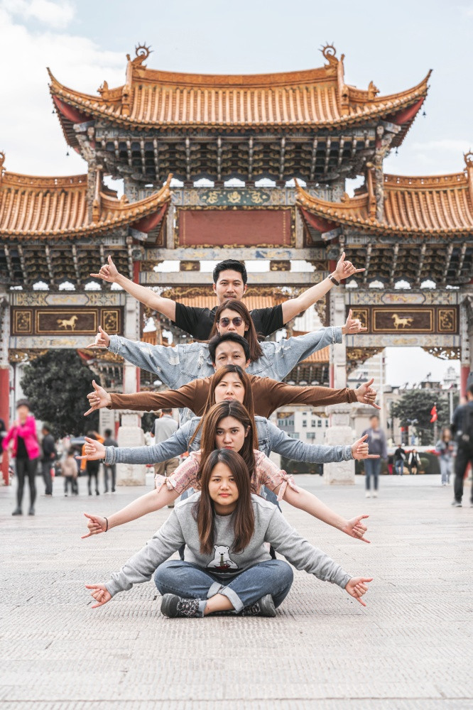 集团拍摄行动亚洲友谊在的昆明广场昆明中国