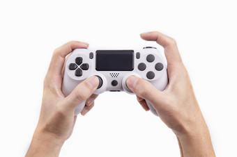 操纵杆游戏控制器手孤立的白色背景视频游戏控制台发达互动娱乐