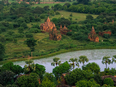 景观视图古老的寺庙老蒲甘缅甸