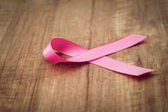 粉红色的丝带木乳房癌症意识概念医疗保健和医学