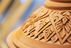 手工制作的陶瓷生陶器古老的传统的陶器背景