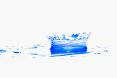 蓝色的水溅白色背景摄影蓝色的水溅