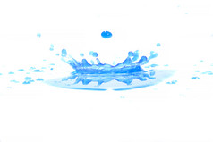 蓝色的水溅白色背景摄影蓝色的水溅