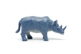 <strong>犀牛模型</strong>孤立的白色背景动物玩具塑料