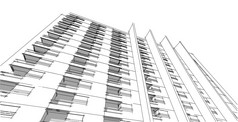 草图体系结构概念城市线框线框建筑插图体系结构
