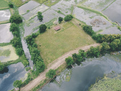 空中照片drones农村绿色农田