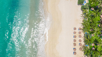 空中视图海滩普吉岛南泰国普吉岛海滩非常著名的旅游目的地普吉岛