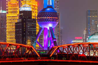 上海天际线和摩天大楼上海现代城市中国的黄埔河