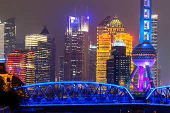 上海天际线和摩天大楼上海现代城市中国的黄埔河