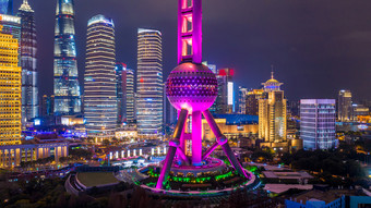空中视图上海天际线和摩天大楼上海现代城市<strong>中国</strong>的黄埔河