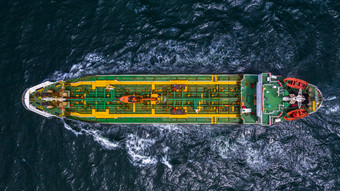 油轮船物流和运输业务石油和气体行业开放海空中视图