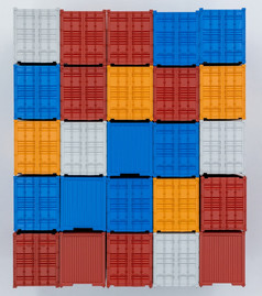 运费航运容器孤立的白色背景货物容器全球业务公司行业进口出口物流航运运输和交付