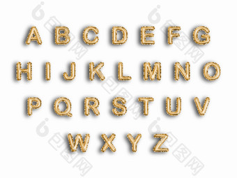 金属黄金文本气球金信字母向量插图
