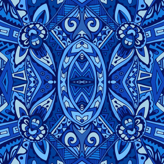 装饰瓷砖纹理打印马赛克东方模式与蓝色的点缀阿拉伯式花纹几何蓝色的和白色阿祖莱霍陶瓷设计纹理无缝的向量模式阿拉伯式花纹从蓝色的和白色东方瓷砖饰品涂鸦