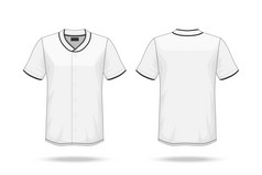 规范棒球衬衫模型孤立的白色背景空白空间的衬衫为的设计和放置元素文本的衬衫空白为印刷向量插图