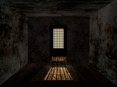 悲观的地牢与脏生锈的墙而且守卫窗口