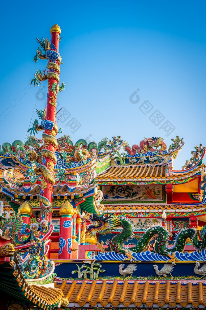 蒙拉尼蒂普拉萨特邦萨坦神社中国人神社古老的中国人艺术的那旅游吸引力phitsanulok装饰为中国人新一年