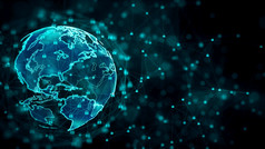 网络安全和信息网络保护与锁图标未来技术网络为业务和互联网市场营销概念地球元素有家具的已开启