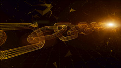 深度场网络链链接连接加密货币连接和数字技术网络概念
