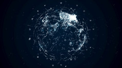 数字数据网络连接与图标和全球沟通高速连接数据分析技术背景概念