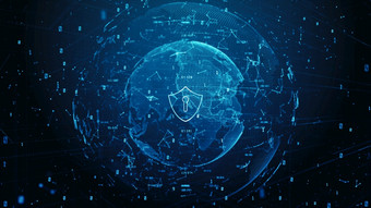 盾图标网络安全数字数据数字数据网络保护<strong>全球</strong>网络高速互联网连接和大数据分析背景