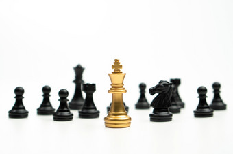 金国际象棋王站周围其他国际象棋概念领袖必须有勇气和挑战的竞争领导和业务愿景为赢得业务游戏