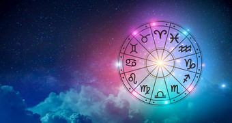 星座迹象内部星座圆占星术的天空与许多星星和卫星占星术和星座概念