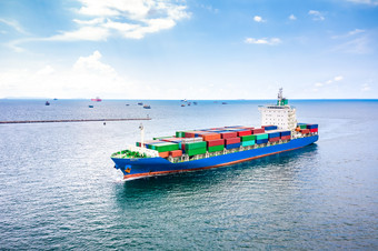 航运加载汽车容器业务交易开放海亚洲太平洋进口和出口物流海洋服务航运业务行业空中视图从无人机相机