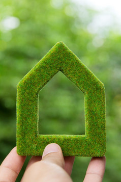 绿色房子图标概念