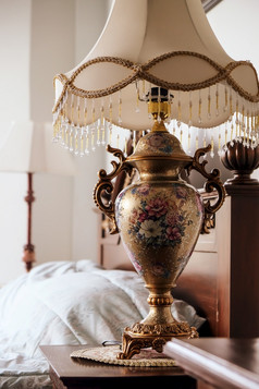 细节图像古董奢侈品床上和家具床上房间室内设计和装饰