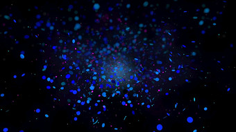 摘要背景集团蓝色的和紫色的粒子不同的大小浮动散焦背景黑色的空间插图集团蓝色的和紫色的粒子浮动黑色的背景插图