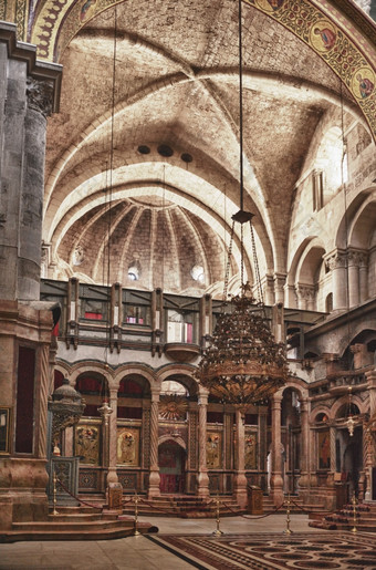室内的教堂的神圣的坟墓耶路撒冷