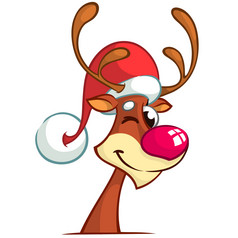 驯鹿红色的鼻子圣诞老人老人他向量插图